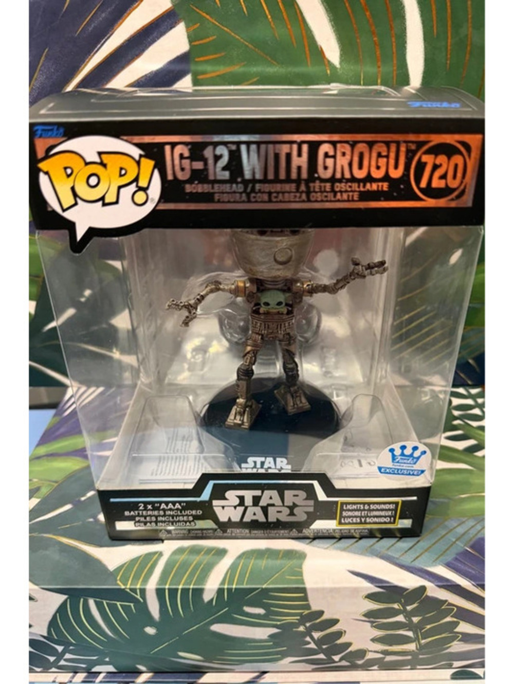 Funko Pop Star Wars IG-12 with Grogu #720 Lights Sounds Funko Exclusive NEW